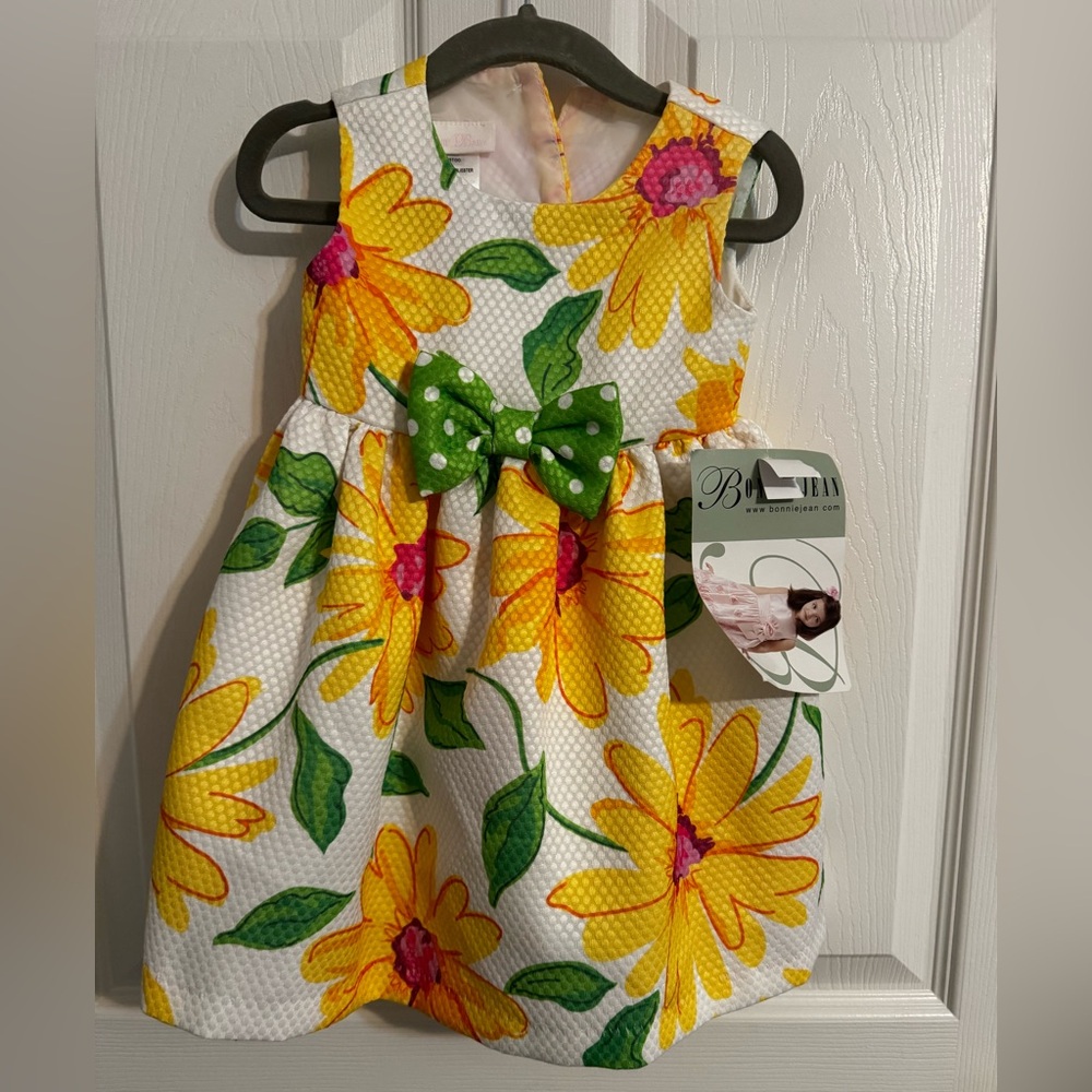 Colorful Floral Dress with Bow (18 mos)